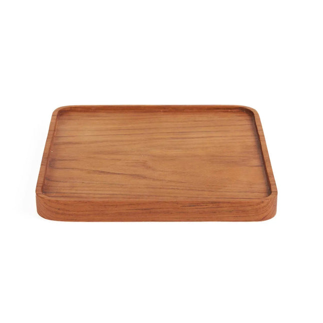 Teakhouten vierkant bord - naturel - S