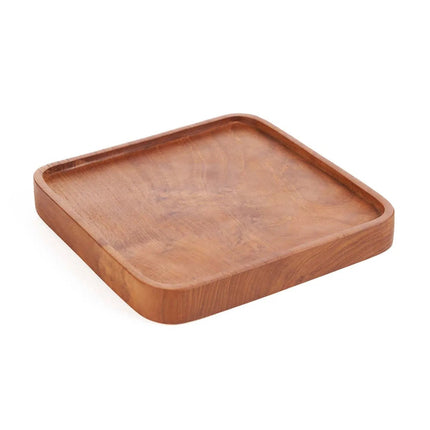 Het teakhouten vierkante bord - naturel - XS