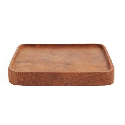 Het teakhouten vierkante bord - naturel - XS