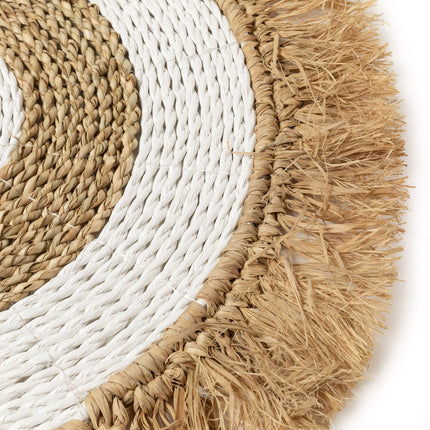 Placemat van zeegras en raffia - naturel wit