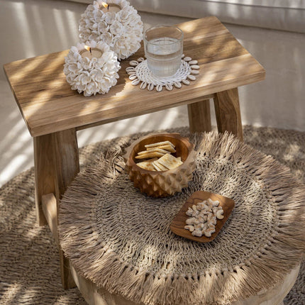 De gehaakte raffia placemat - naturel