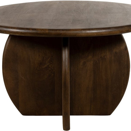 Eetkamertafel Ø130, mangohout/walnoot