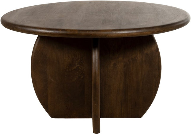 Eetkamertafel Ø130, mangohout/walnoot