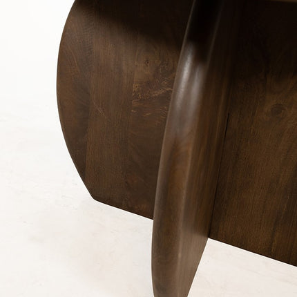 Eetkamertafel Ø130, mangohout/walnoot