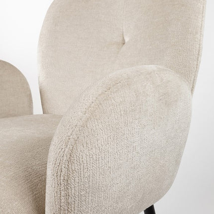 Bobby eetkamerstoel - zonder armleuningen - Perfect Harmony - Ivoor 02 (set van 2)