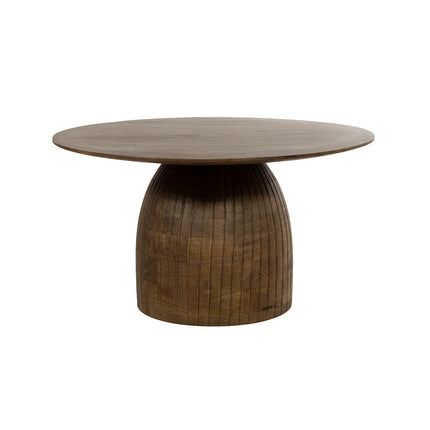 Karl salontafel Ø80, H45, bruine walnoot