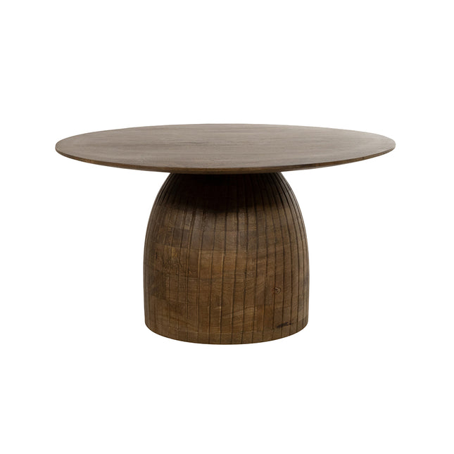 Karl salontafel Ø80, H45, bruine walnoot