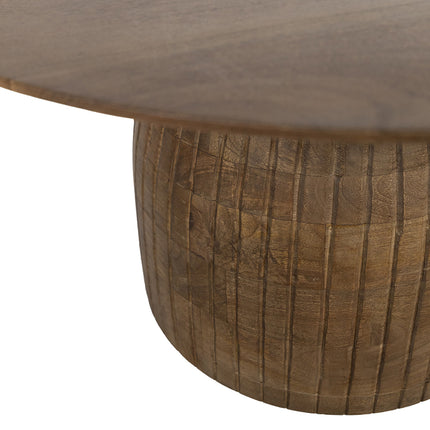 Karl salontafel Ø80, H45, bruine walnoot