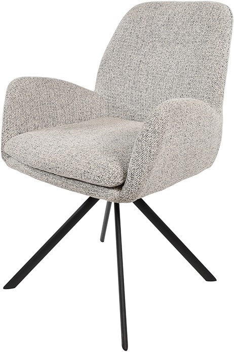 Charles armstoel - draaipoot 360° - Milan - Salt 'n Pepper 105 (set van 2)