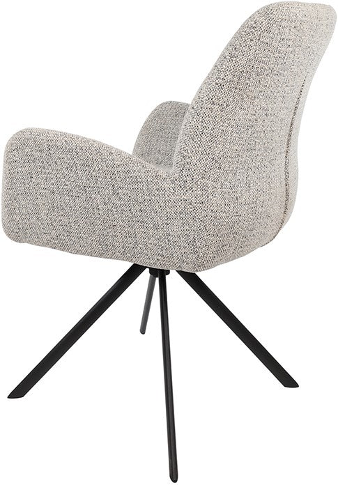 Charles armstoel - draaipoot 360° - Milan - Salt 'n Pepper 105 (set van 2)