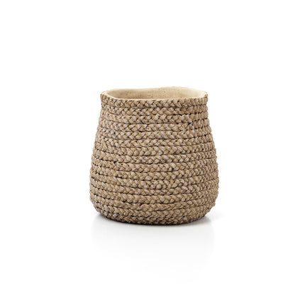 Imitatie gevlochten plantenmand - naturel - L