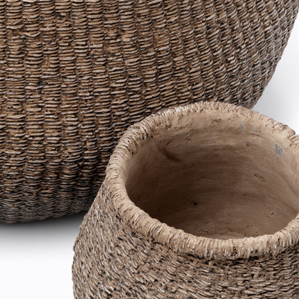 De Faux-Puff Plantenpot - Bruin - M