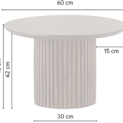Salontafel Ø60, Acacia zwart