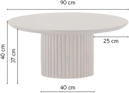 Salontafel Ø90, acaciahout zwart