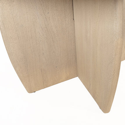 Eetkamertafel Ø120, verweerd acaciahout