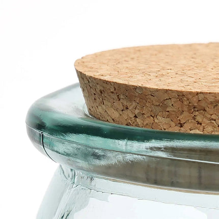 The Belly glazen pot - blauw - L