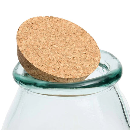 The Belly glazen pot - blauw - L