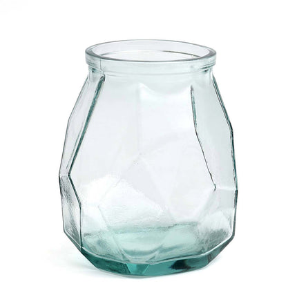 De brede origamivaas - blauw