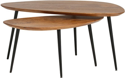 Salontafel - set van 2, organisch, gember