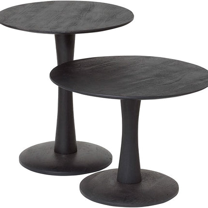 Bijzettafel Ø60, laag, zwart