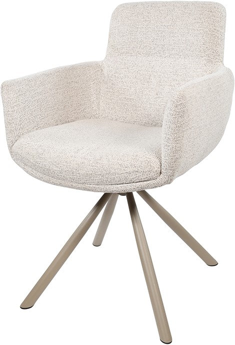 Harry armstoel - taupe draaipoot 360 - Present - Champagne 120 (set van 2)