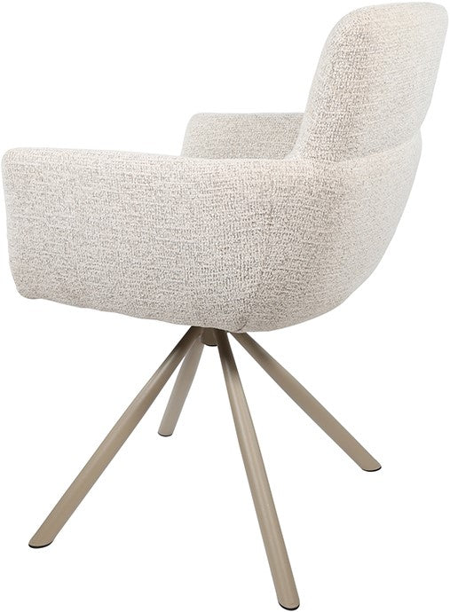 Harry armstoel - taupe draaipoot 360 - Present - Champagne 120 (set van 2)