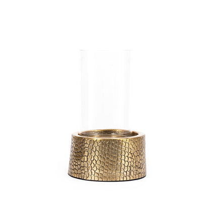 De Croco kandelaar met glas - messing - M