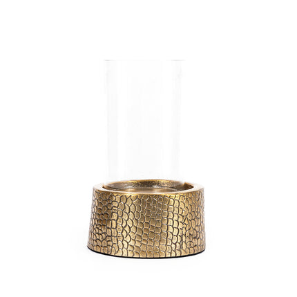 De Croco kandelaar met glas - messing - M