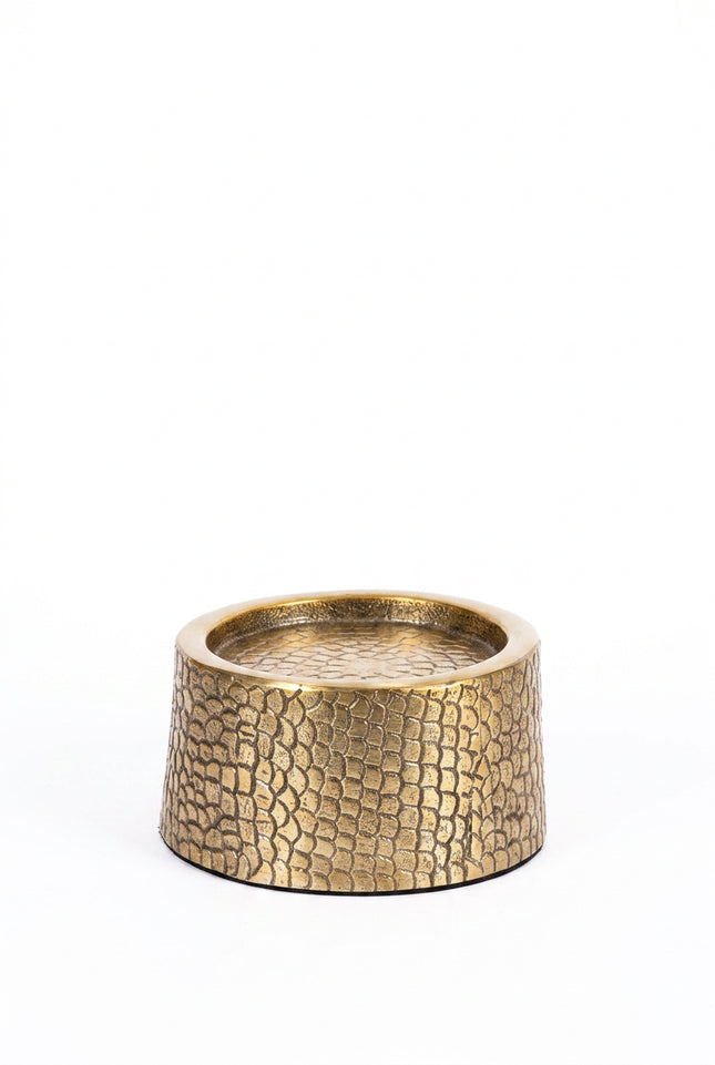 De Croco kandelaar met glas - messing - M