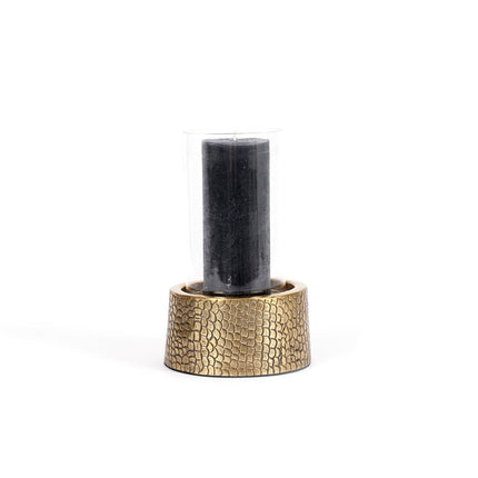 De Croco kandelaar met glas - messing - M