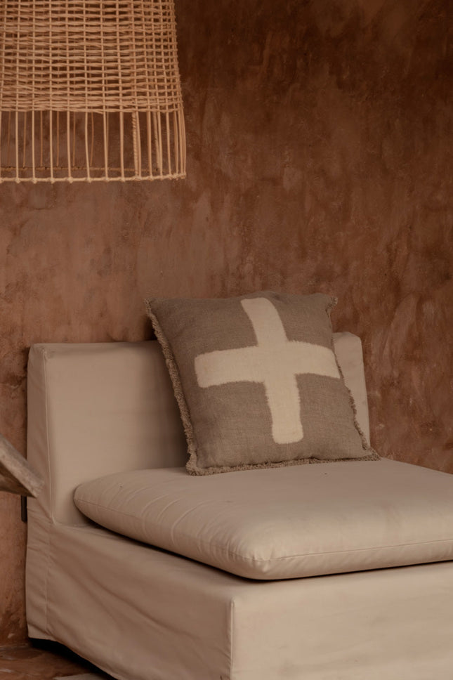 De Ivoren Kruis Kussensloop - Natuurlijk Wit - 50x50