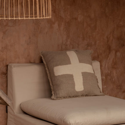 De Ivoren Kruis Kussensloop - Natuurlijk Wit - 50x50