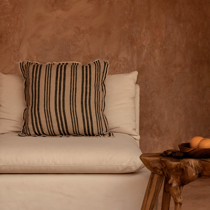 De Nordic Stripe kussenhoes - naturel zwart - 50x50
