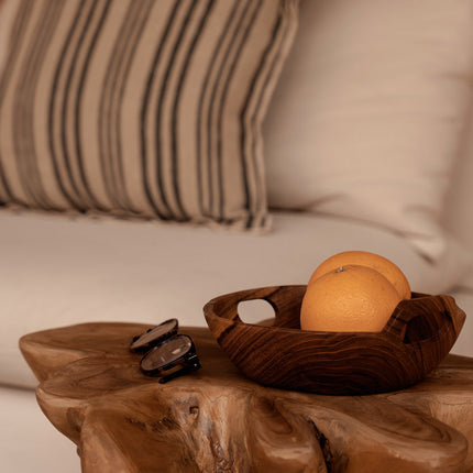 De Nordic Stripe kussenhoes - naturel zwart - 50x50