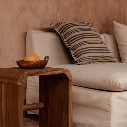 De Nordic Stripe kussenhoes - naturel zwart - 50x50