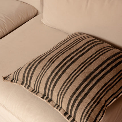 De Nordic Stripe kussenhoes - naturel zwart - 50x50