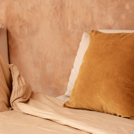 De Velvet Crush kussenhoes - mosterdgeel - 50x50