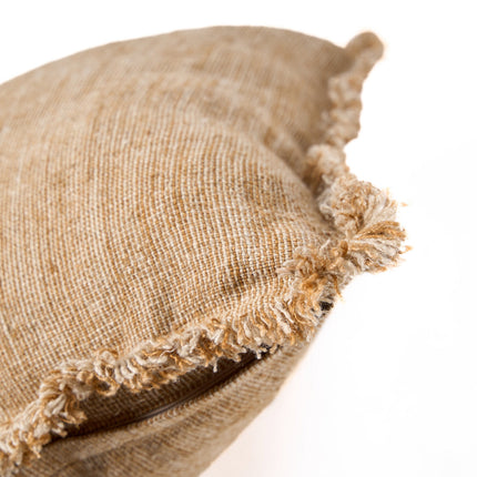 De Sahara kussenhoes met franjes - naturel bruin - 50x50