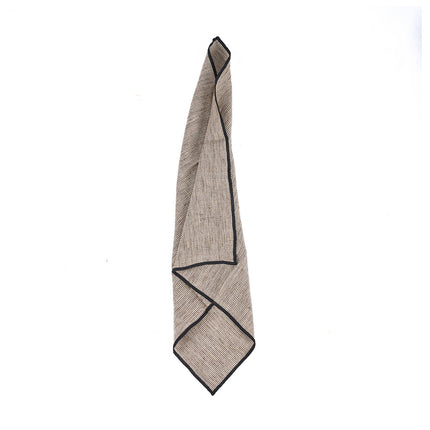 The Code linnen servet - naturel zwart - 45x45
