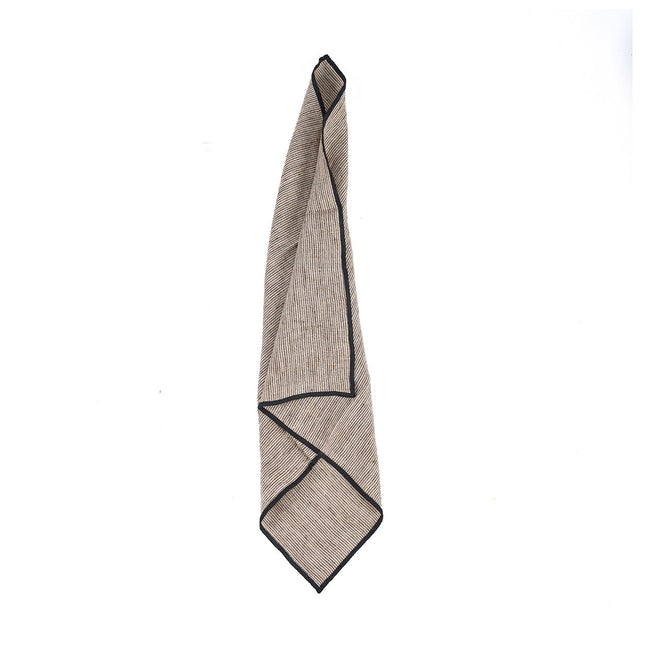 The Code linnen servet - naturel zwart - 45x45