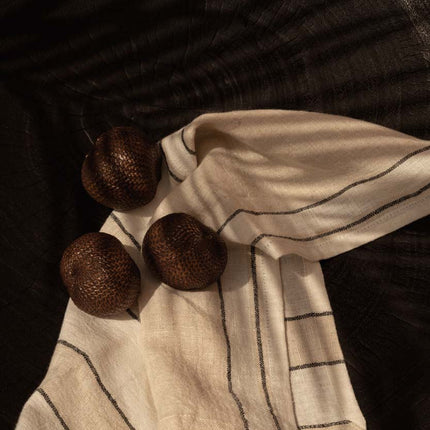 De Lint Biscuit Servet - Naturel Zwart - 45x45