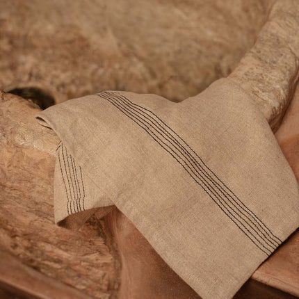 De Lint Biscuit Servet - Naturel Zwart - 45x45