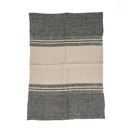 The Linen Dash Keukendoek - Natuurlijk Zwart - 50x70