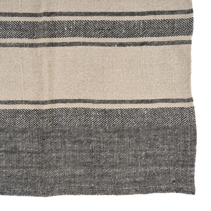 The Linen Smudge keukendoek - natuurlijk zwart - 50x70