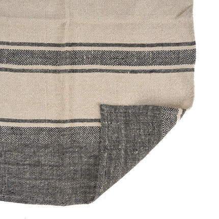 The Linen Smudge keukendoek - natuurlijk zwart - 50x70