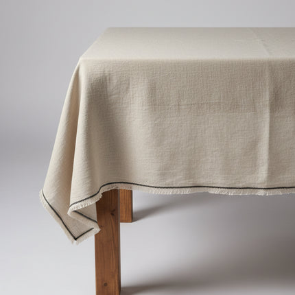 Het Toscaanse tafelkleed - naturel zwart - 150x250