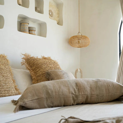 De Oh My Gee kussenhoes - betonkleurig fluweel - 35x100