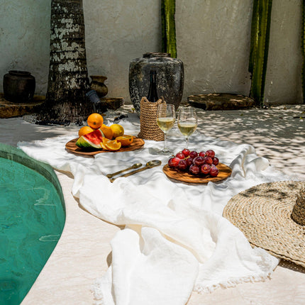 Linnen tafellaken - wit - 150x250