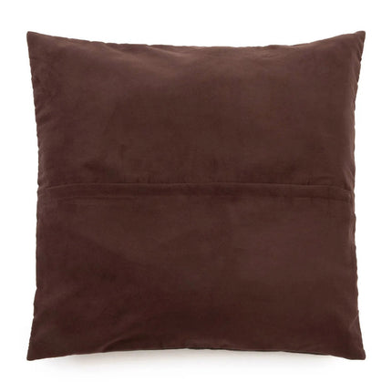 Vierdelige leren kussenhoes - Choco - 60x60