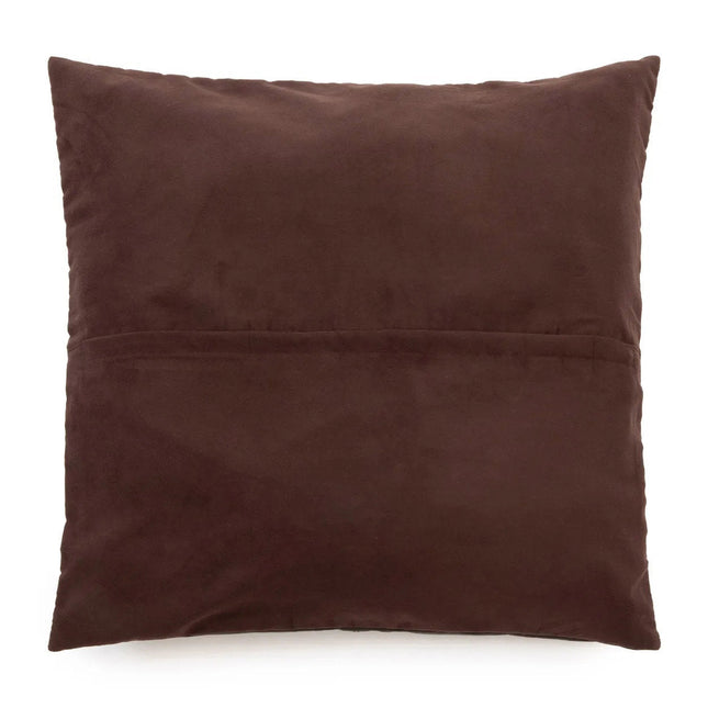 Vierdelige leren kussenhoes - Choco - 60x60